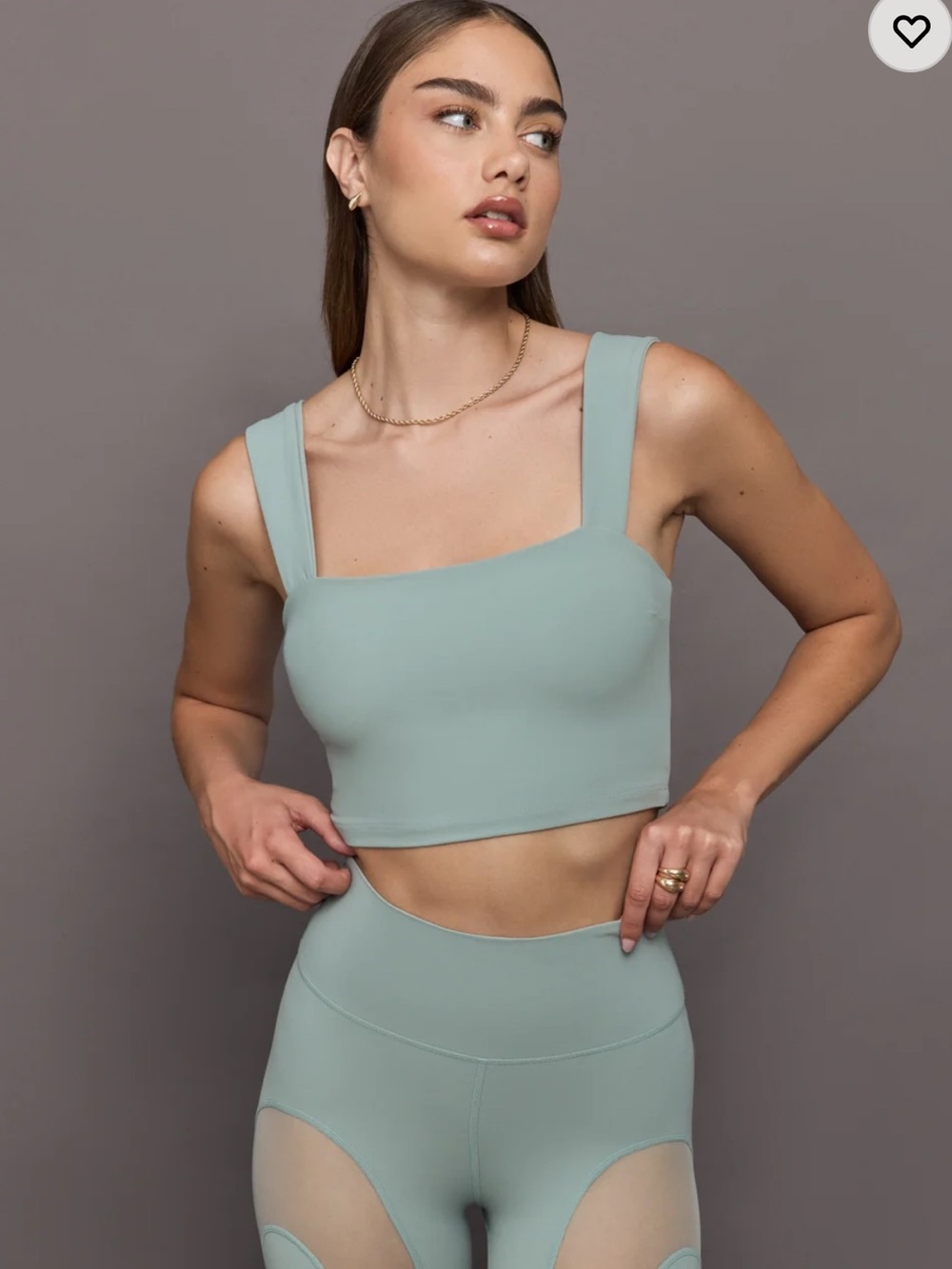 CARBON38 Square Neck Bra Top in Melt Sage